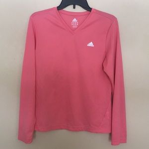 Adidas peach long sleeved workout top breathable M